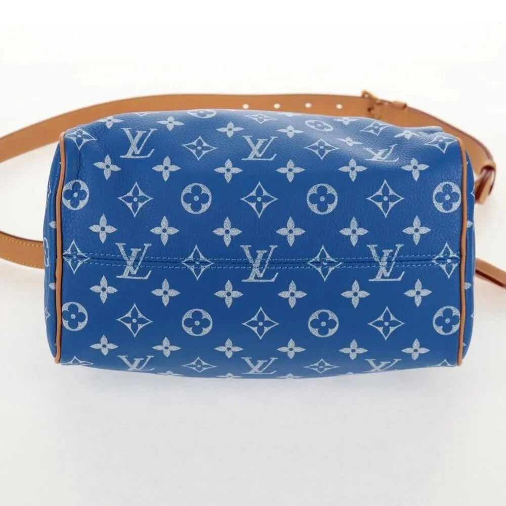 LOUIS VUITTON Monogram Speedy P9 Bandouliere 25 Bag Blue M24424 LV Auth 139046SM - Picture 6 of 15